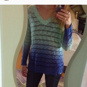 Ombre v neck sweater
